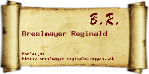 Breslmayer Reginald névjegykártya